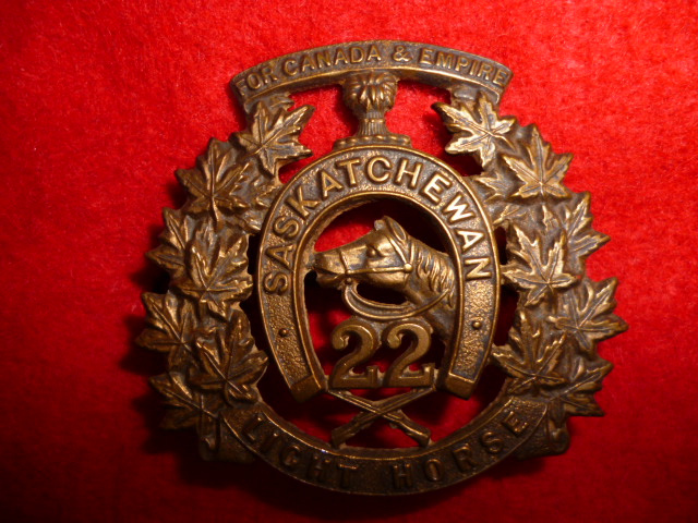 MC32 - 22nd Saskatchewan Light Horse Officer's Cap Badge